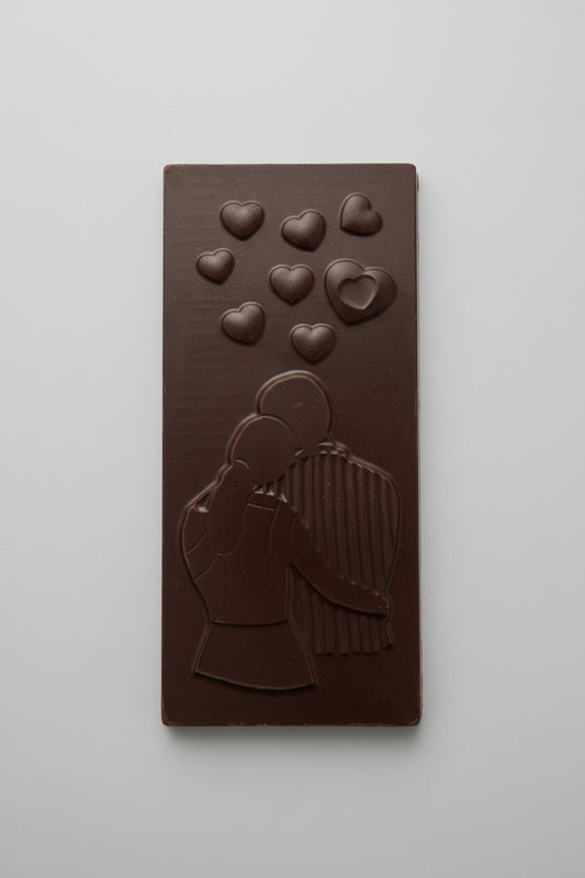 Hugging couple chocolate bar