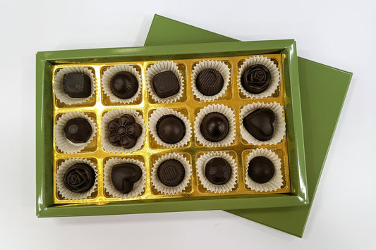 Eighteen pieces of the centre feeling chocolate.